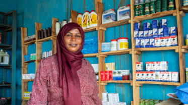 Woman in her Veterinary Pharmacy.