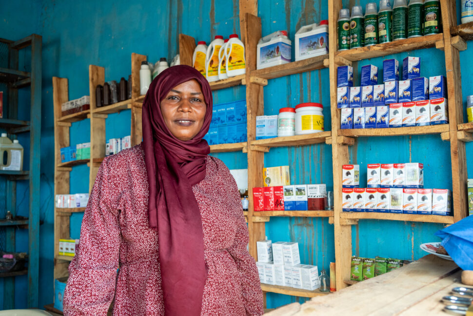 Woman in her Veterinary Pharmacy.